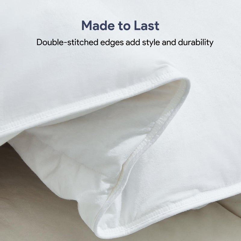 Maple&Stone Feather Down Comforter Queen Size All Season White Down Duvet Insert Ultra Soft 100% Cotton Cover Fluffy Queen Comforter 90 x 90 Inches - Image 5